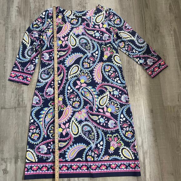 Talbots Effortless Jersey Shift Dress - Blossom Paisley Size Medium - Picture 6 of 11